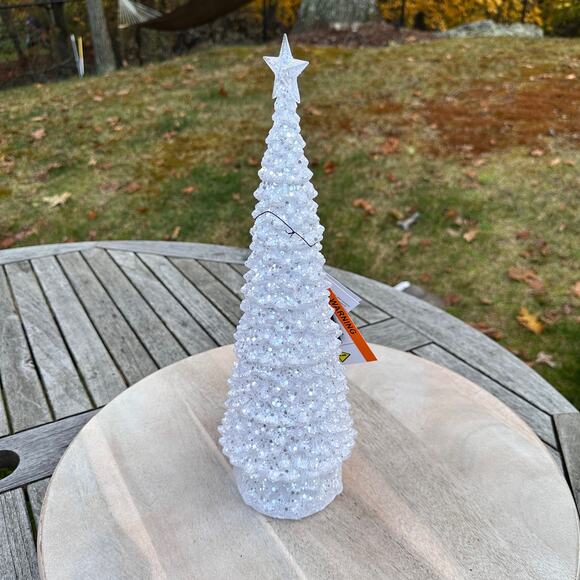 Rachel Zoe LED Color Changing Shimmer Christmas Tree 16” Tabletop Decor NEW - Picture 1 of 10